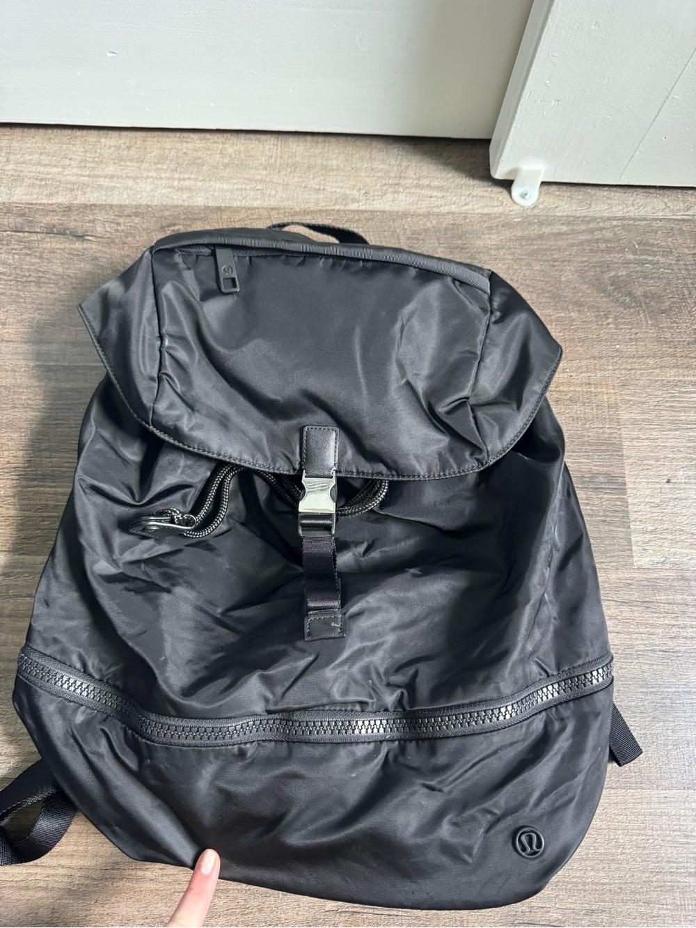 lululemon athletica Black Nylon Rucksack Backpack